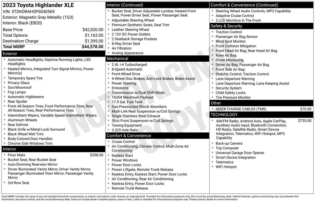 Used 2023 Toyota Highlander XLE FWD image 33