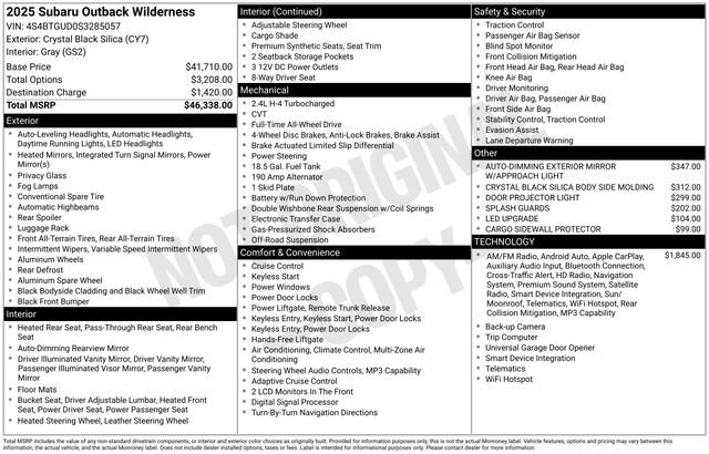 Certified 2025 Subaru Outback Wilderness AWD/4WD image 22