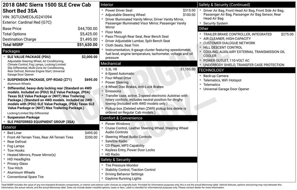 Used 2018 GMC Sierra 1500 SLE w/ SLE Value Package AWD/4WD image 12