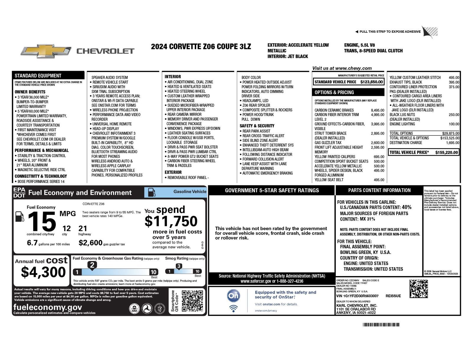 Used 2024 Chevrolet Corvette Z06 image 6