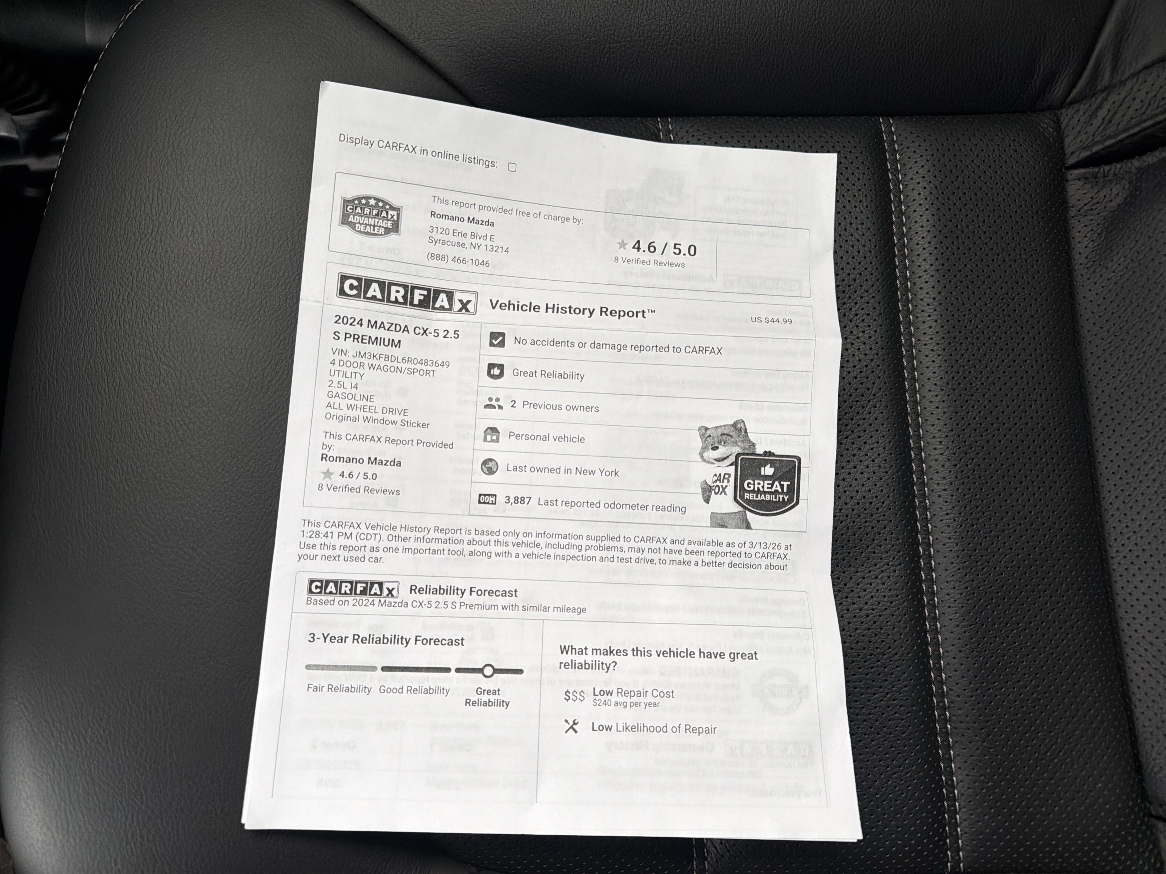 Used 2024 MAZDA CX-5 AWD 2.5 S w/ Premium Package image 25