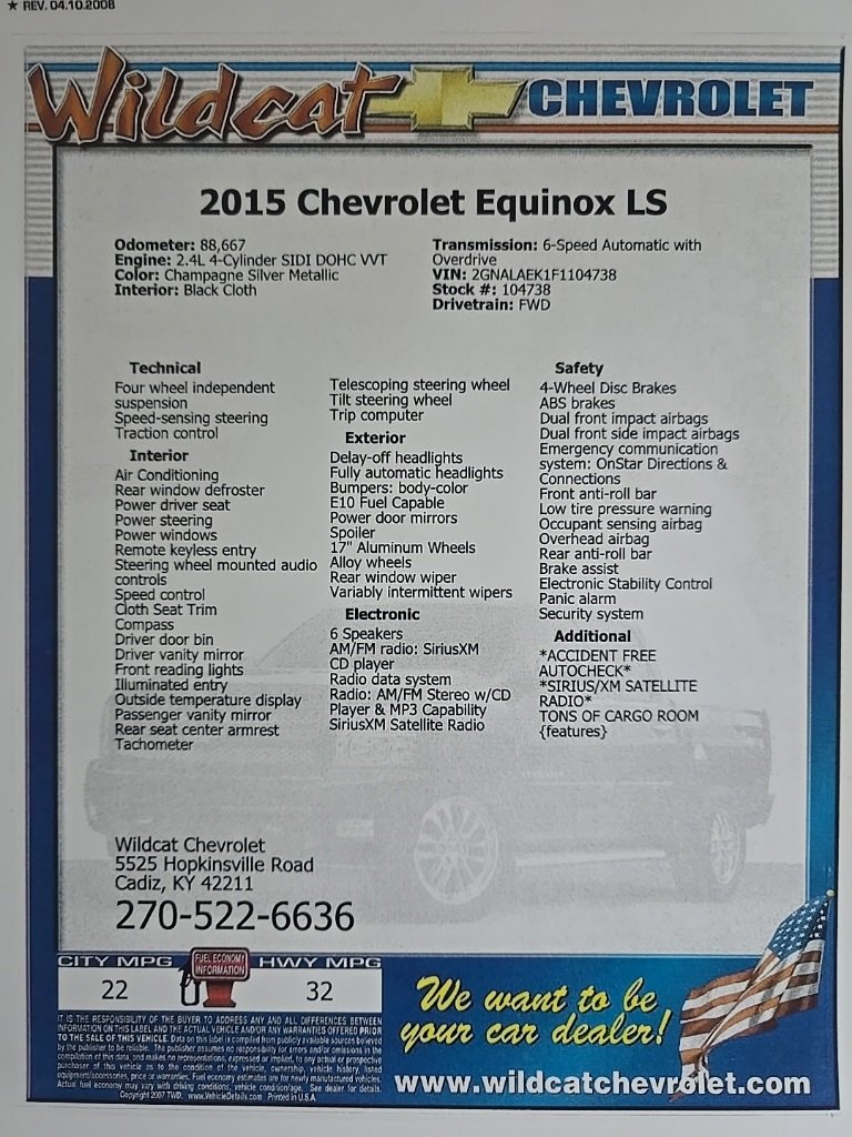 Used 2015 Chevrolet Equinox LS image 31