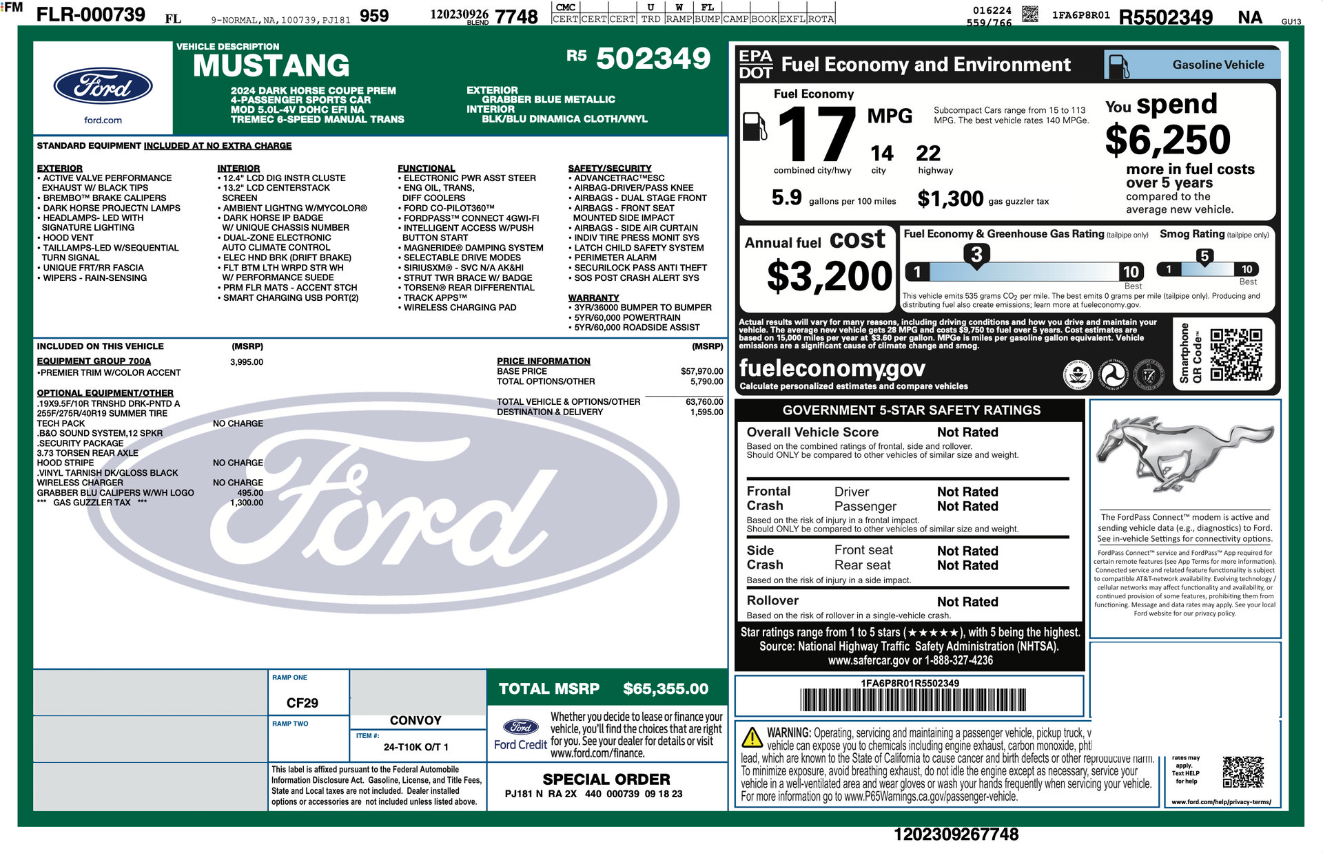 Used 2024 Ford Mustang Dark Horse RWD image 70