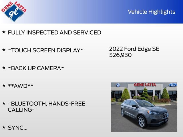 Certified 2022 Ford Edge SE AWD/4WD image 32