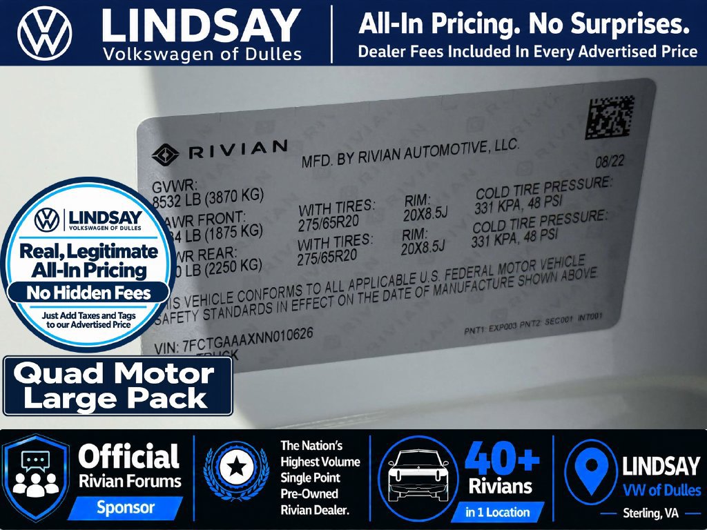 Used 2022 Rivian R1T Adventure AWD/4WD image 33