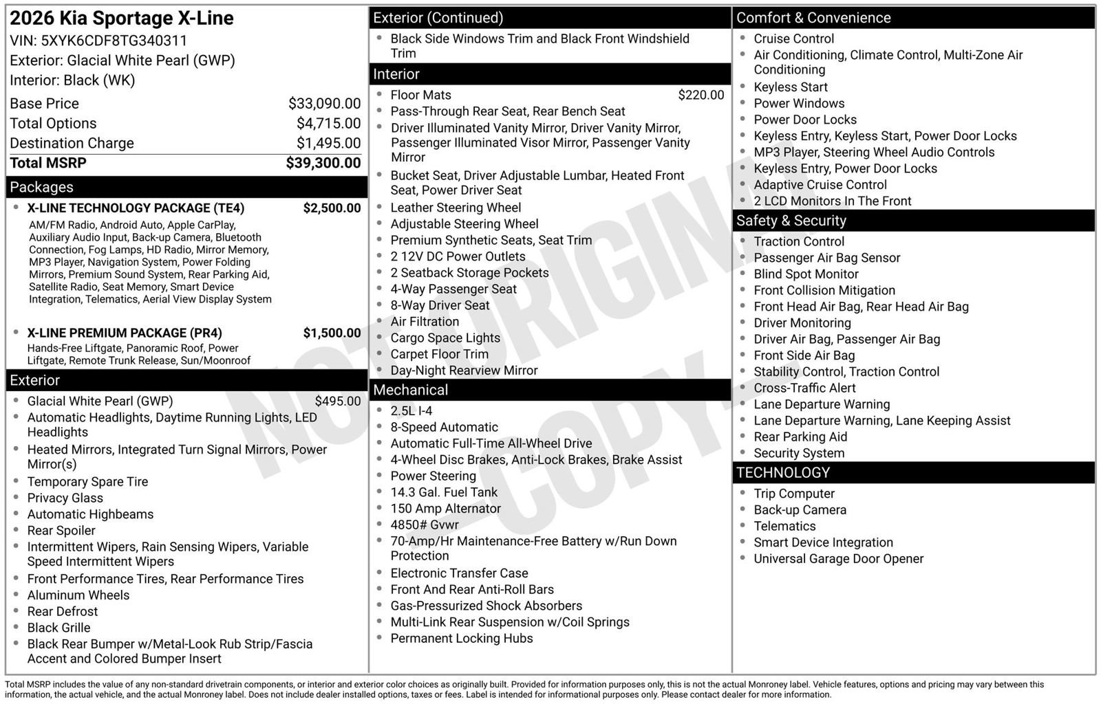 Used 2026 Kia Sportage X-Line w/ X-Line Technology Package AWD/4WD image 3