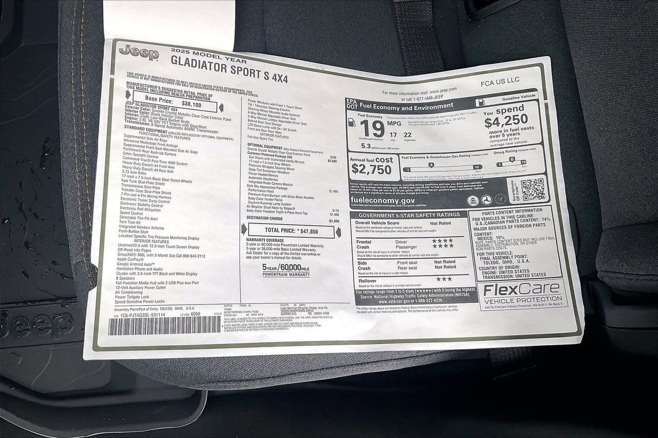 New 2025 Jeep Gladiator Sport image 35