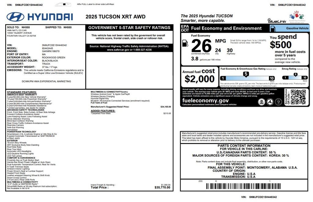 Used 2025 Hyundai Tucson XRT AWD/4WD image 4