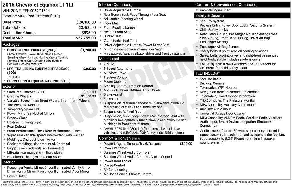 Used 2016 Chevrolet Equinox LT w/ Convenience Package AWD/4WD image 35