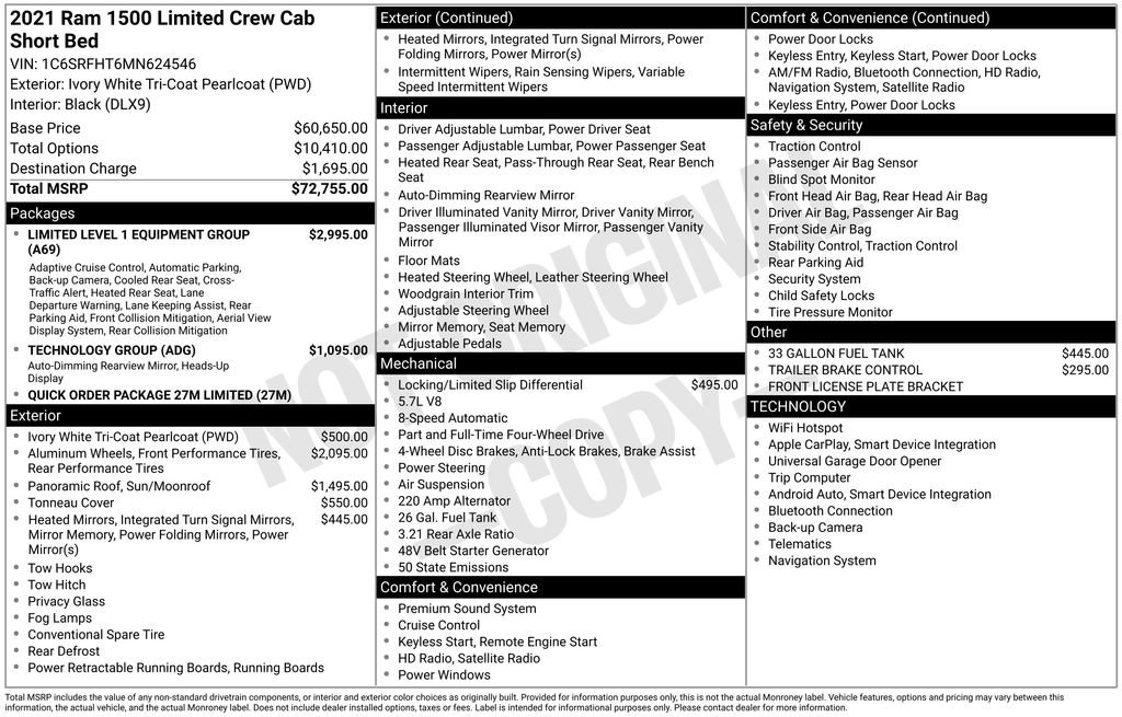 Used 2021 RAM 1500 Limited AWD/4WD image 5