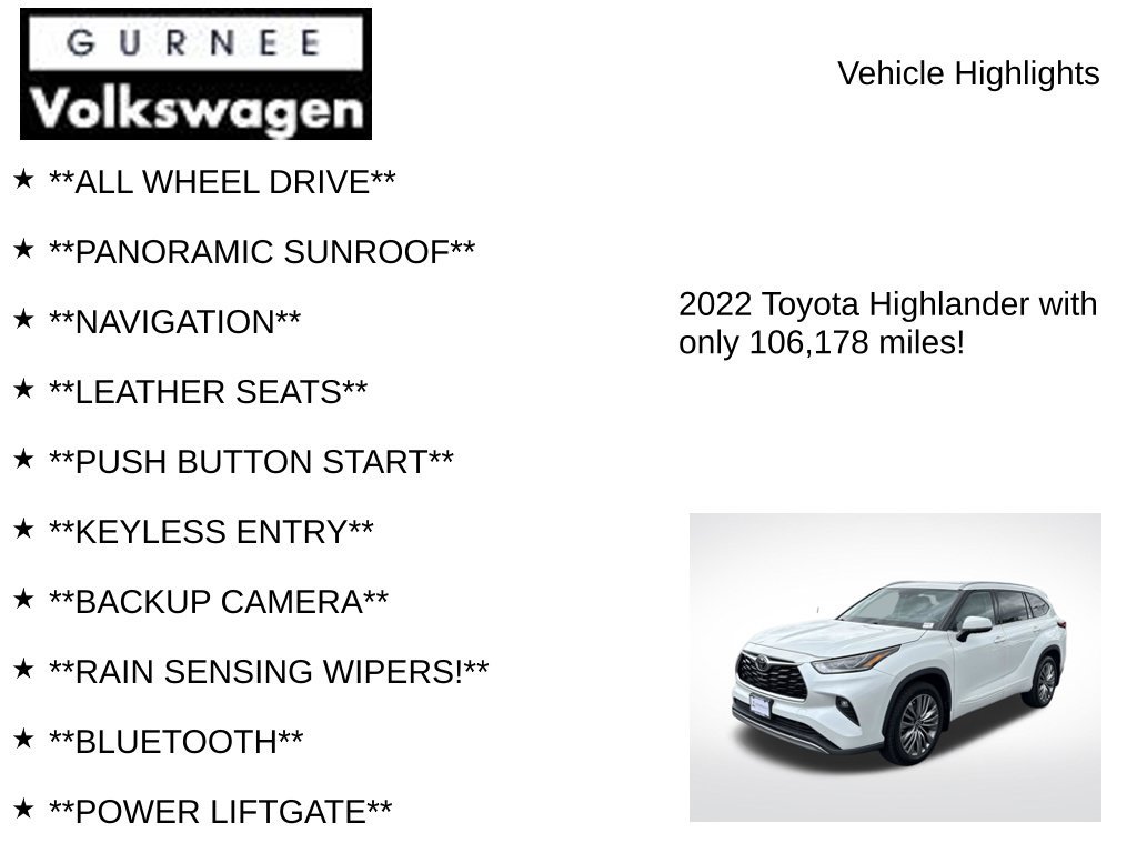 Used 2022 Toyota Highlander Platinum AWD/4WD image 8