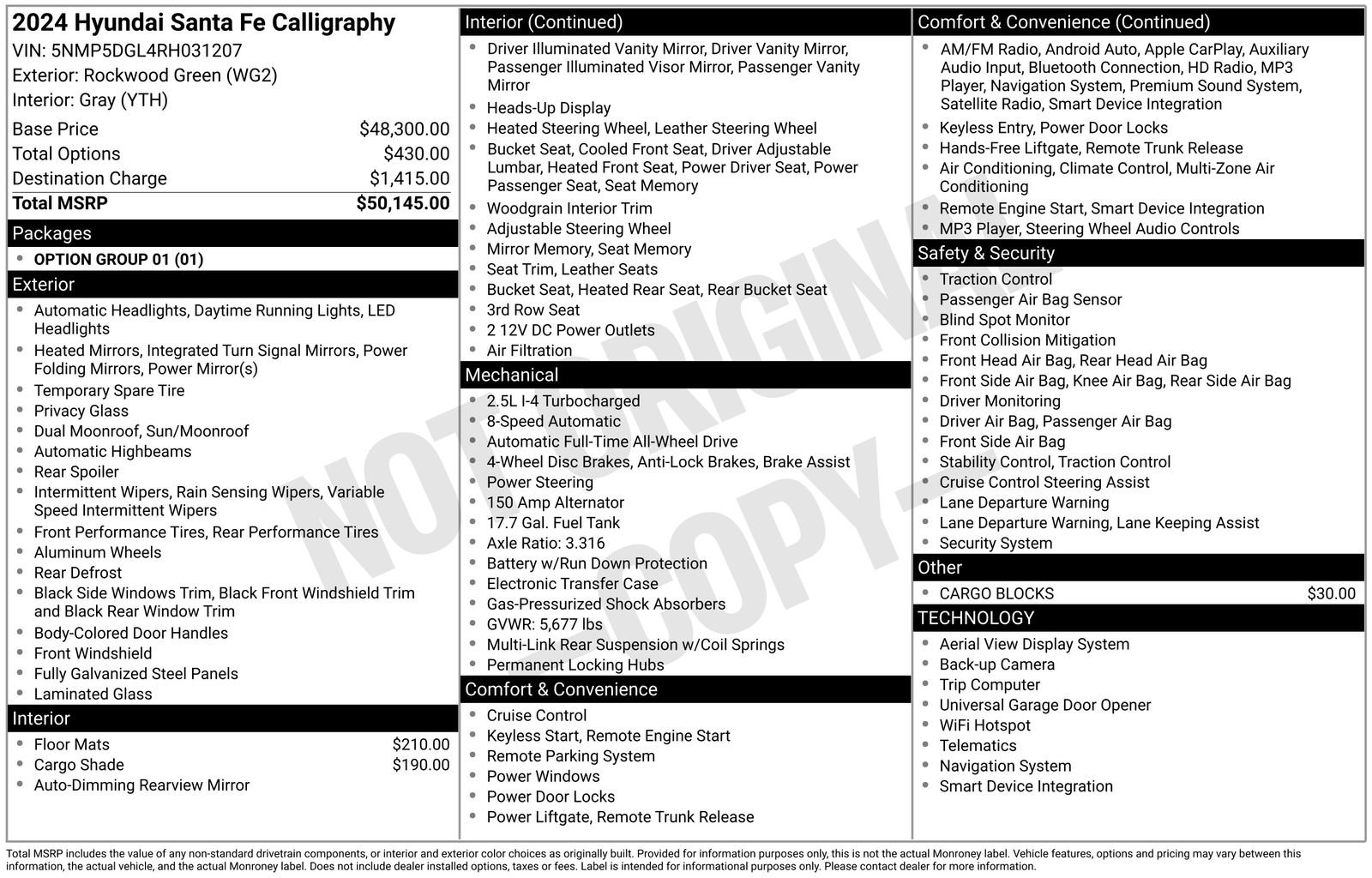 Used 2024 Hyundai Santa Fe Calligraphy image 35