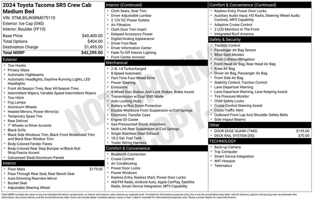 Used 2024 Toyota Tacoma SR5 AWD/4WD image 39