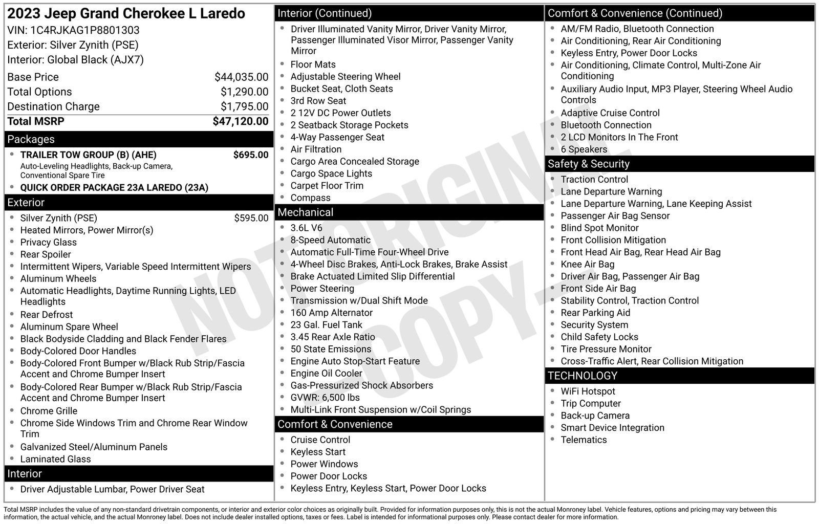 Used 2023 Jeep Grand Cherokee L Laredo w/ Trailer Tow Group (B) image 37