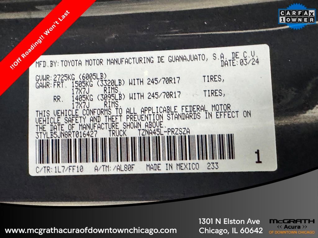 Used 2024 Toyota Tacoma SR5 w/ SR5 Upgrade Package image 11