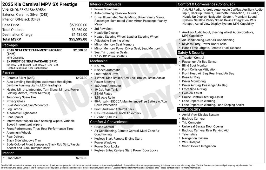 New 2025 Kia Carnival SX Prestige image 6