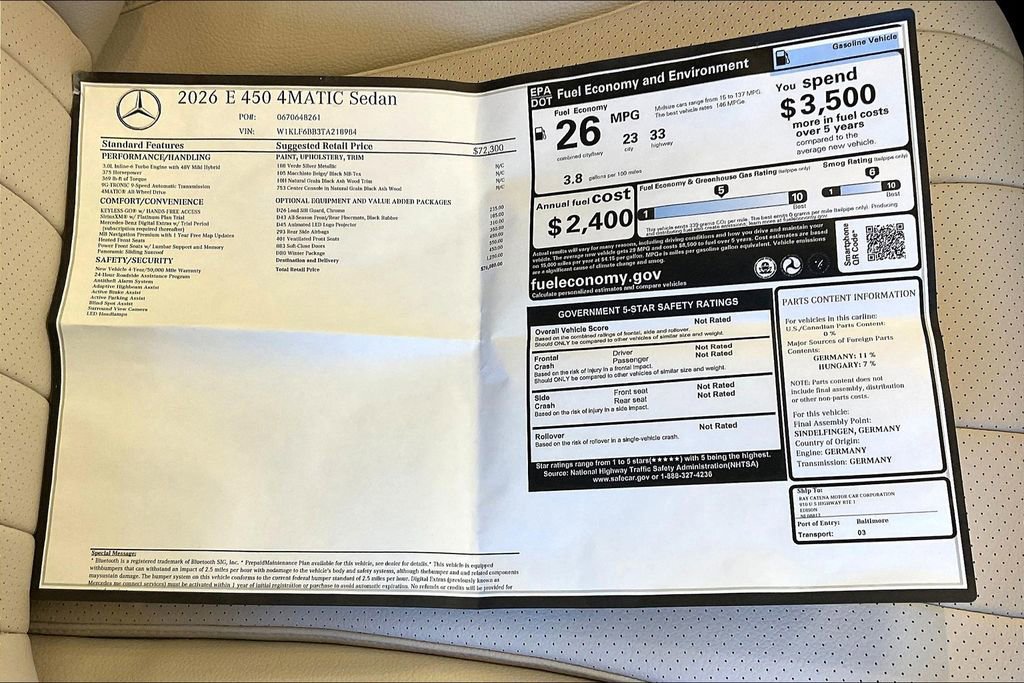 New 2026 Mercedes-Benz E 450 4MATIC Sedan image 11