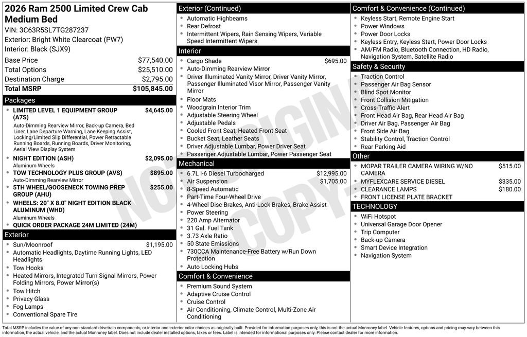 New 2026 RAM 2500 Limited AWD/4WD image 32