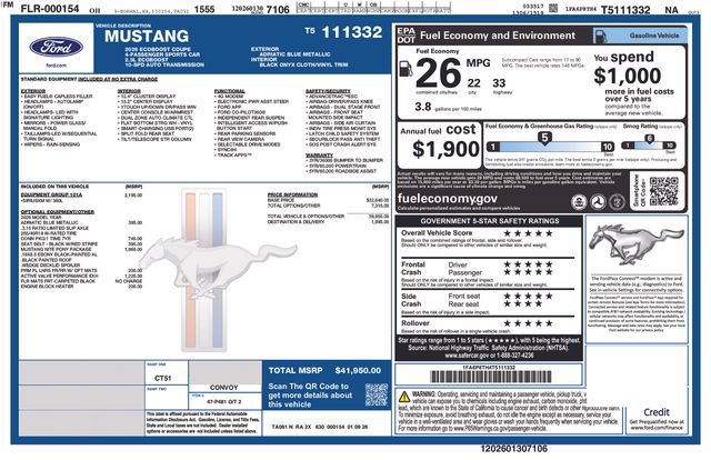 New 2026 Ford Mustang Coupe w/ Mustang Nite Pony Package RWD image 36
