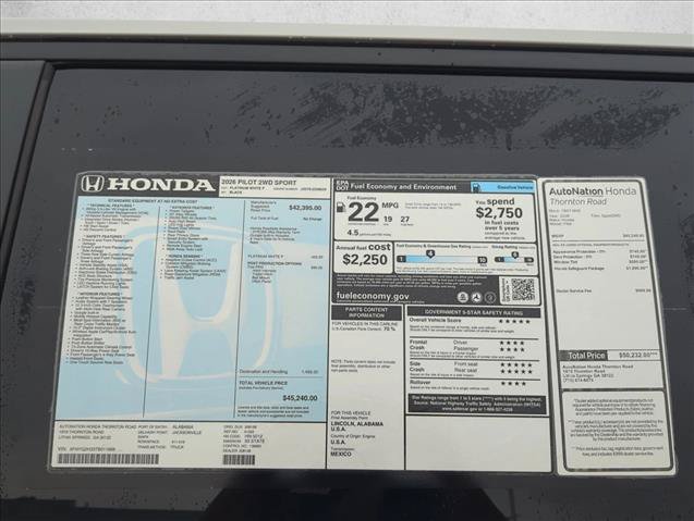 New 2026 Honda Pilot Sport image 21