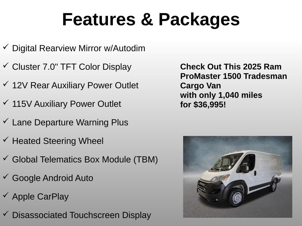 Used 2025 RAM ProMaster 1500 w/ Premium Convenience Group FWD image 17