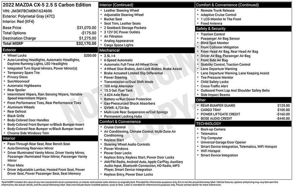 Used 2022 MAZDA CX-5 Carbon Edition image 8