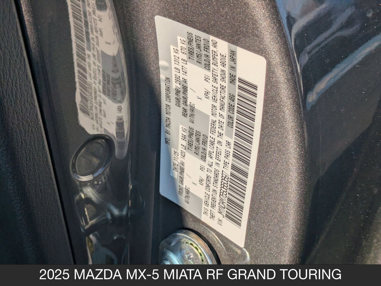 New 2025 MAZDA MX-5 Miata RF Grand Touring w/ Weather Package image 36