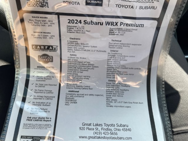 Used 2024 Subaru WRX Premium AWD/4WD image 27