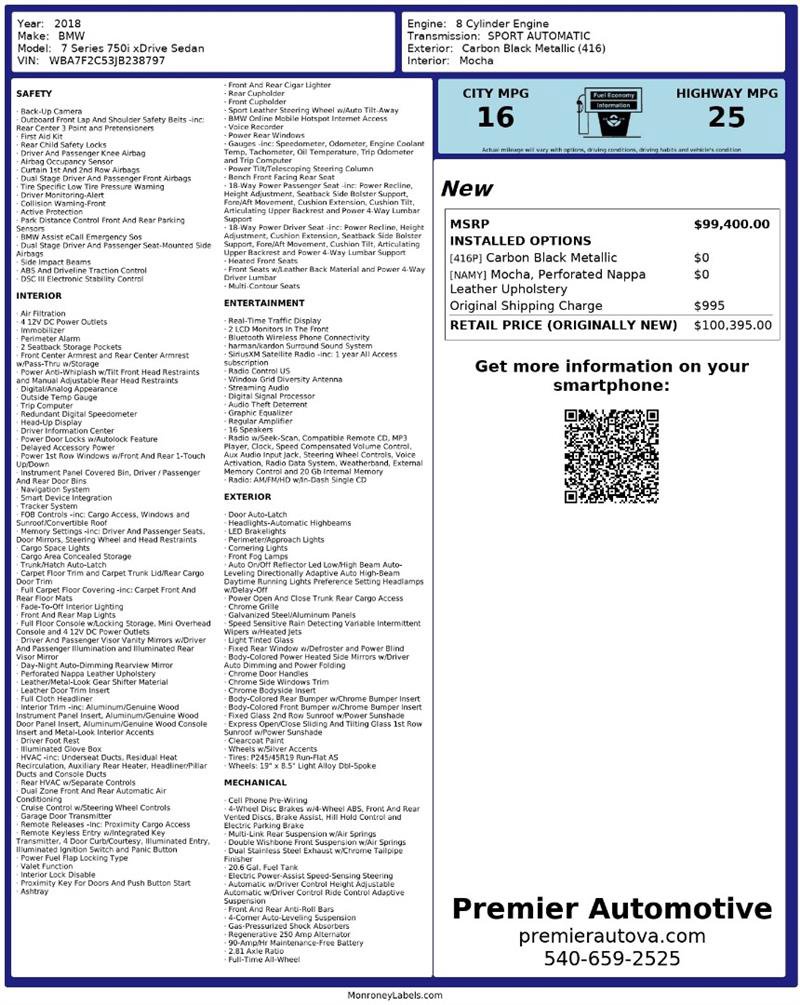 Used 2018 BMW 750i xDrive image 2