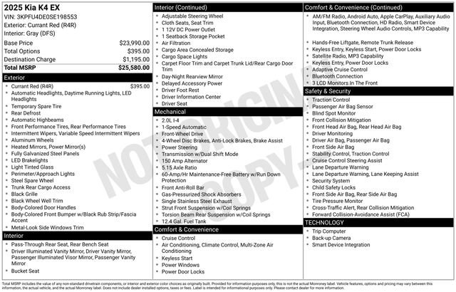 Used 2025 Kia K4 EX image 28
