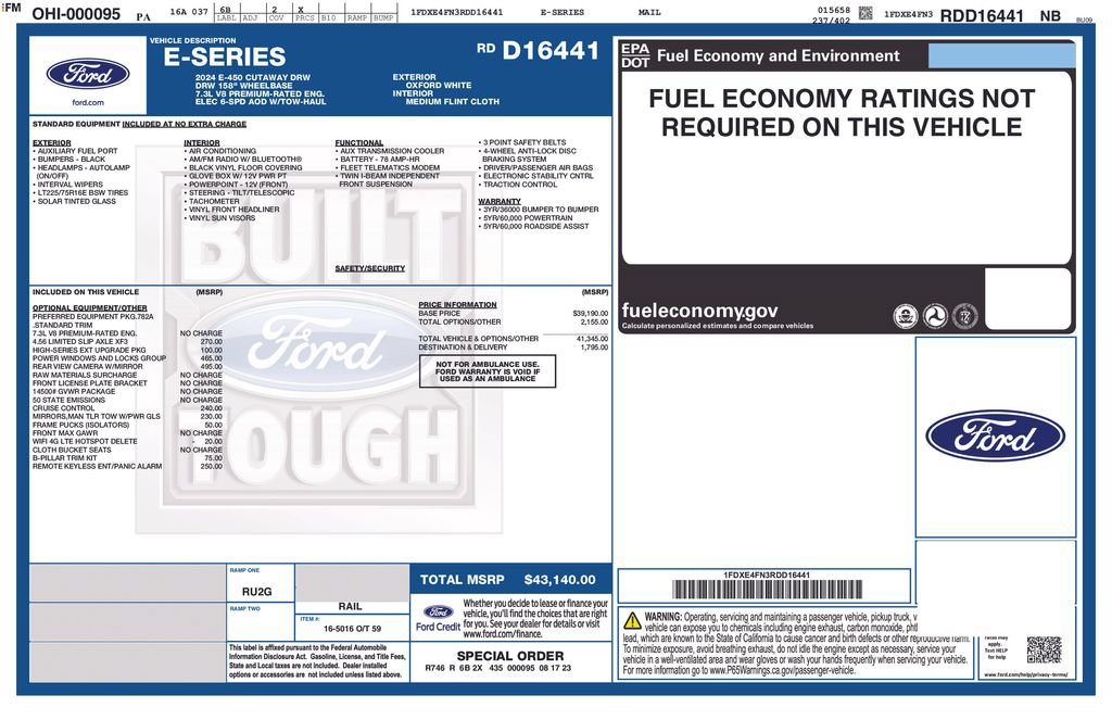 New 2024 Ford E-450 and Econoline 450 Super Duty w/ Power Windows & Locks Group RWD image 36