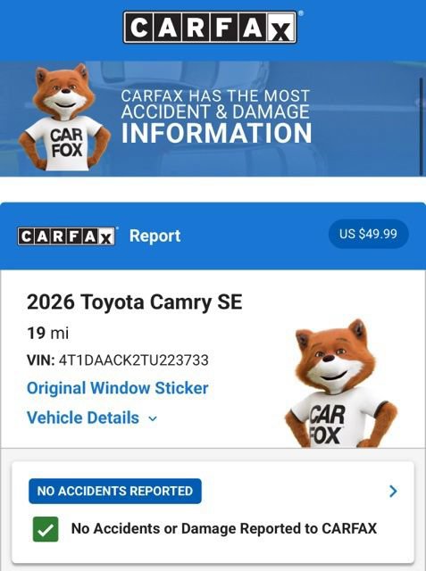 Used 2026 Toyota Camry SE FWD image 6