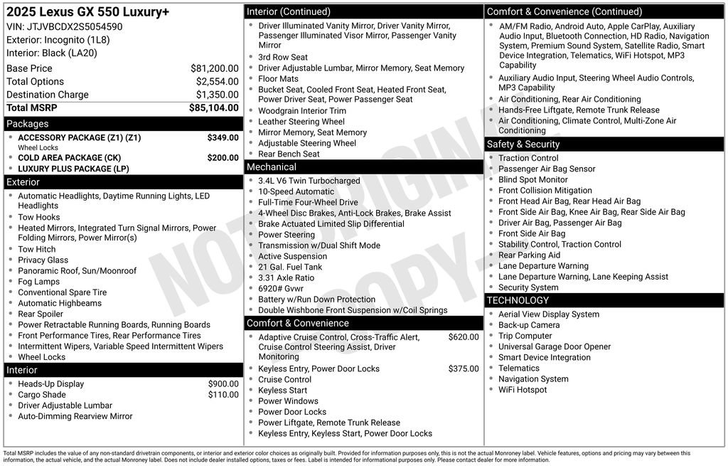 Used 2025 Lexus GX 550 w/ Accessory Package (Z1) AWD/4WD image 43