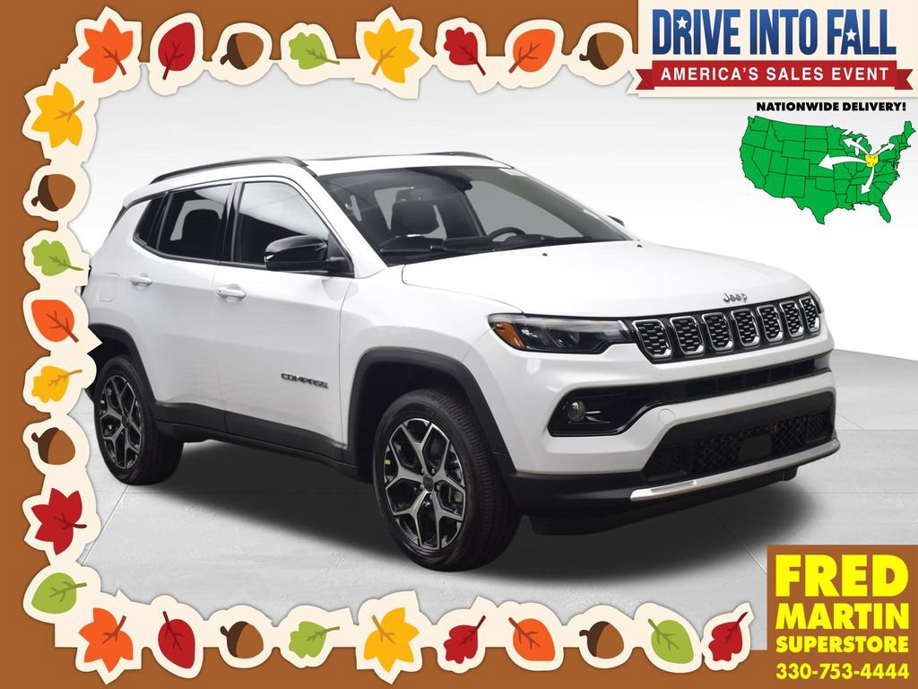 New 2026 Jeep Compass Limited w/ Sun, Sound & Navigation Group AWD/4WD 360° Tour