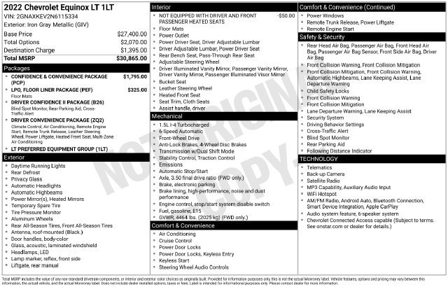 Used 2022 Chevrolet Equinox LT FWD image 31