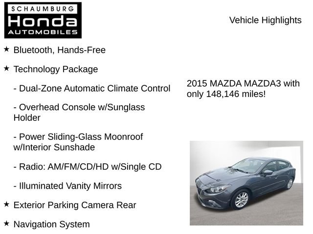 Used 2015 MAZDA MAZDA3 i Touring w/ Technology Package FWD image 7