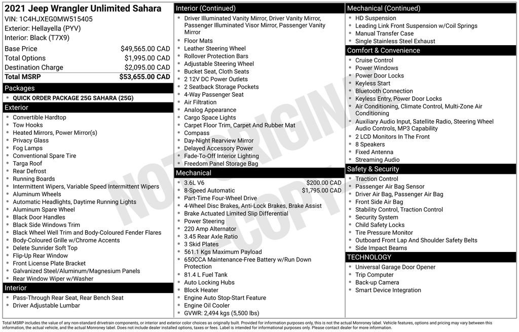 Used 2021 Jeep Wrangler Unlimited Sahara image 44