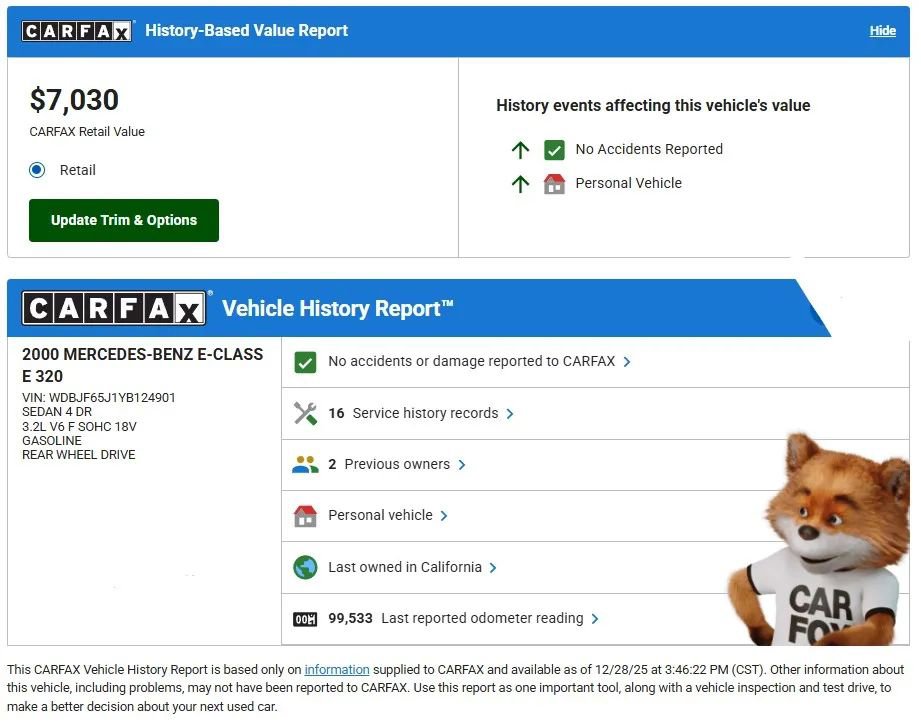 Used 2000 Mercedes-Benz E 320 Sedan image 17
