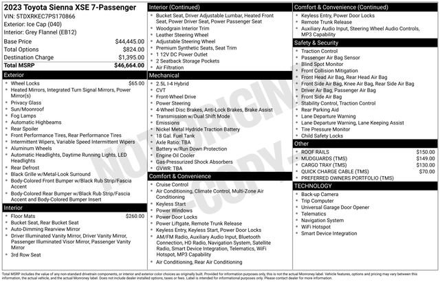 Used 2023 Toyota Sienna XSE FWD image 33