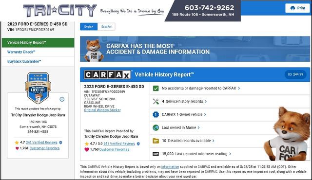 Used 2023 Ford E-450 and Econoline 450 Super Duty w/ Motorhome Prep Package image 45