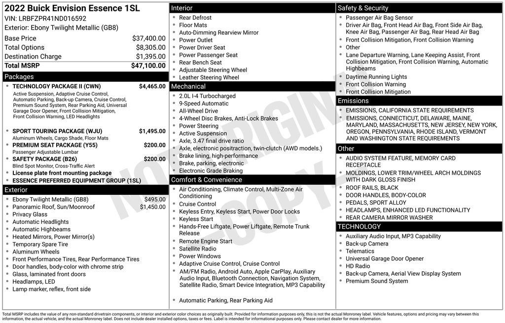 Used 2022 Buick Envision Essence w/ Technology Package II image 45