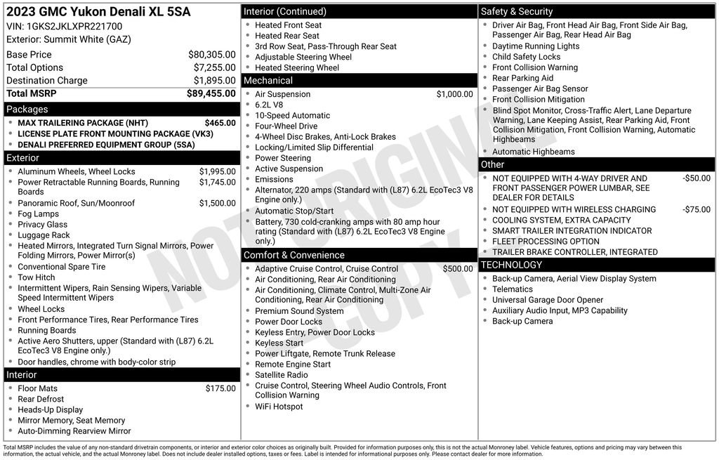 Used 2023 GMC Yukon XL Denali w/ Max Trailering Package AWD/4WD image 67
