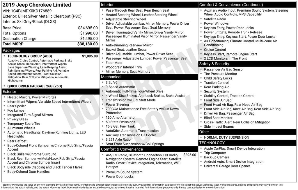 Used 2019 Jeep Cherokee Limited w/ Technology Group image 25