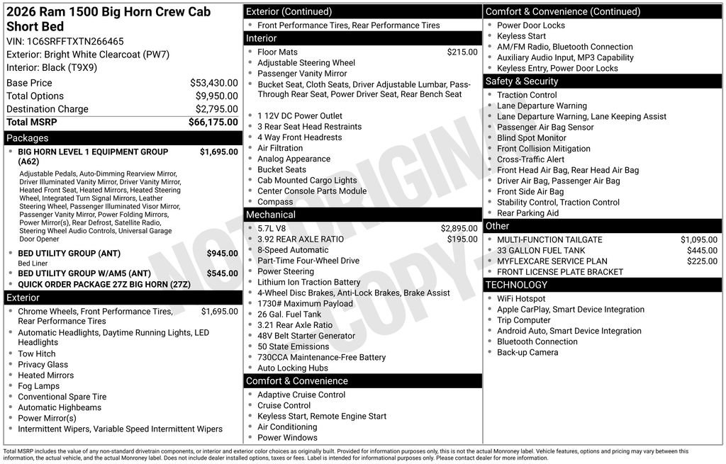 New 2026 RAM 1500 Big Horn AWD/4WD image 6
