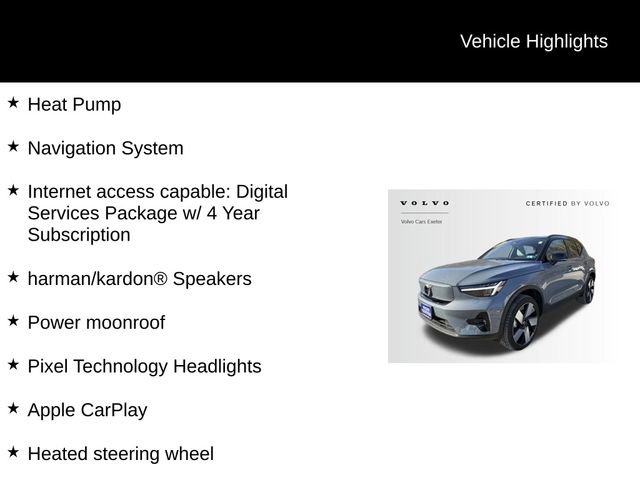 Certified 2023 Volvo XC40 Recharge Ultimate w/ Protection Package Premier image 5
