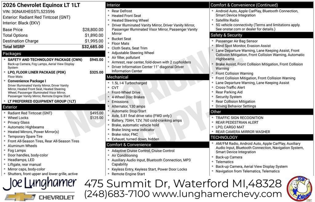 New 2026 Chevrolet Equinox LT w/ Safety and Technology Package FWD image 17