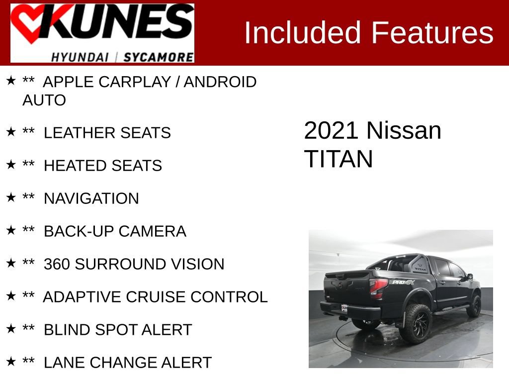 Used 2021 Nissan Titan PRO-4X w/ Pro-4x Convenience Package AWD/4WD image 2