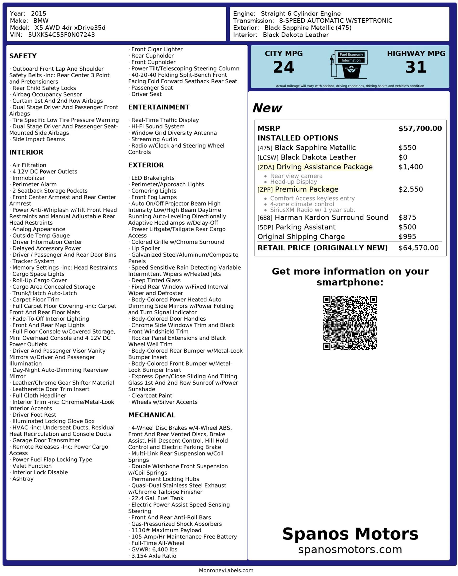 Used 2015 BMW X5 xDrive35d image 3