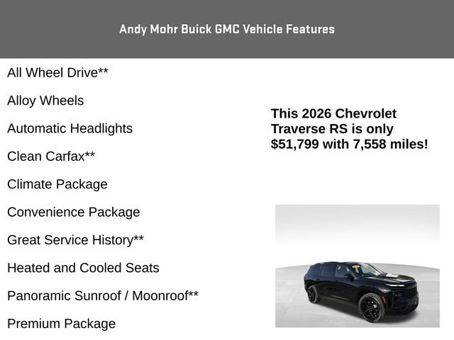 Used 2026 Chevrolet Traverse RS AWD/4WD image 8