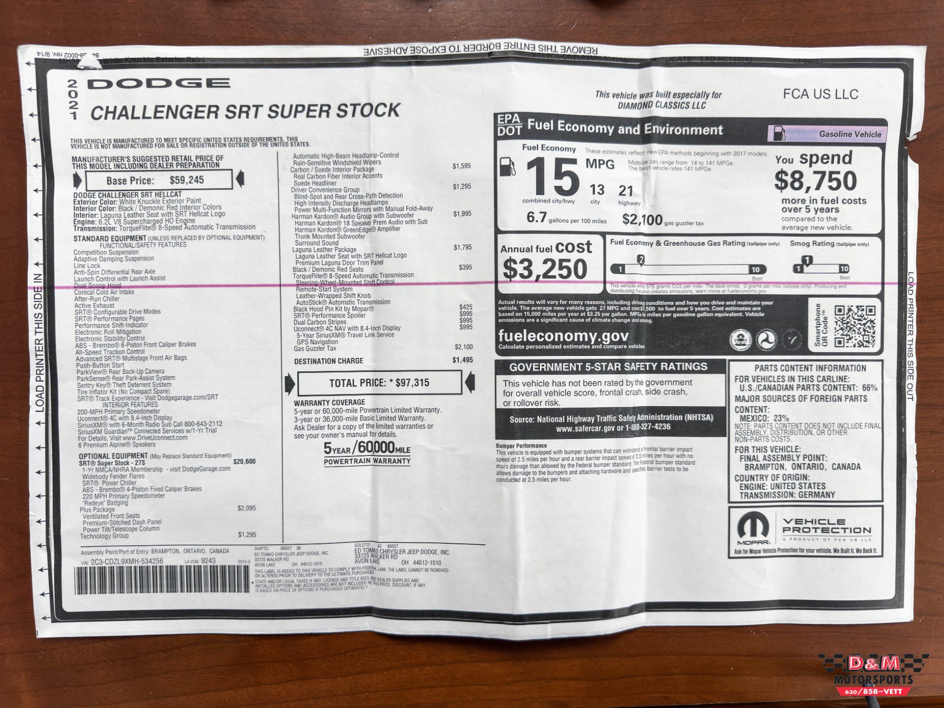 Used 2021 Dodge Challenger SRT Super Stock RWD image 58